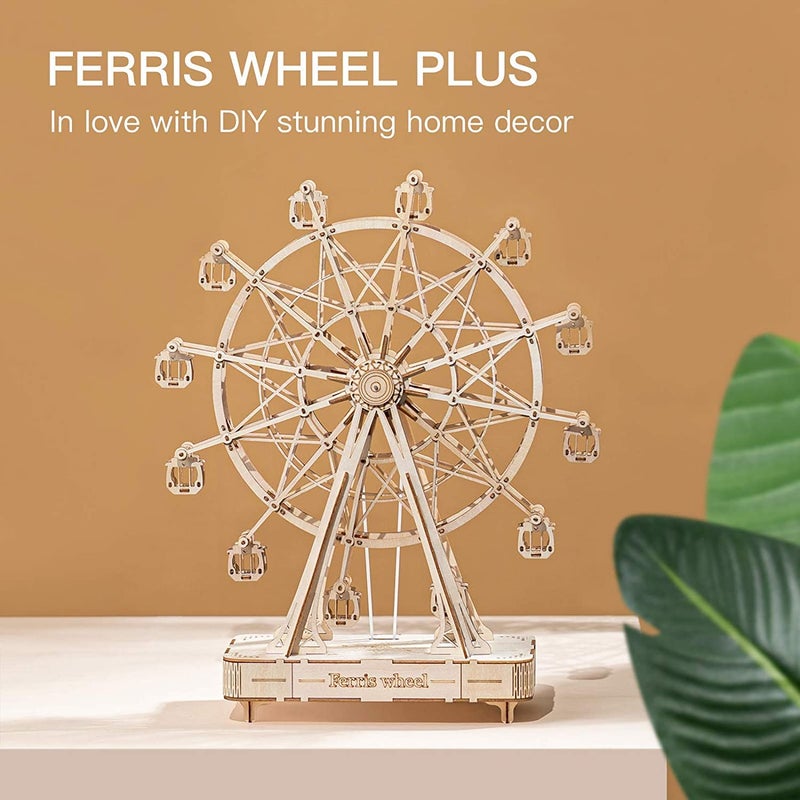 Rowood 3D Puzzles for Adults, Model Kits for Adults, Wooden Music Box,DIY Craft Kits Gifts on Birthday Christmas - Ferris Wheel (232 PCS) - Image 3
